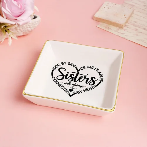 Miniatura 4 de JoycuFF Bandeja de cerámica para regalar a hermana de parte de la hermana, regalos para su hermana, cumpleaños, día de la madre, día de Acción