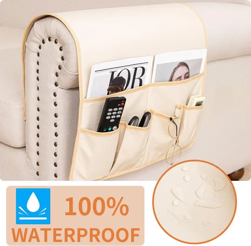 Miniatura 4 de HAOMAIJIA Organizador antideslizante de reposabrazos para sofá, organizador de almacenamiento lateral para sillón y mesita de noche, para sofá