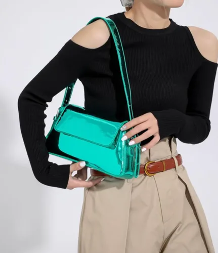 Miniatura 3 de Bolso de noche para mujer, bolso de mano Y2k, plateado brillante, bolso de mano, bolso de fiesta, lindo bolso metálico