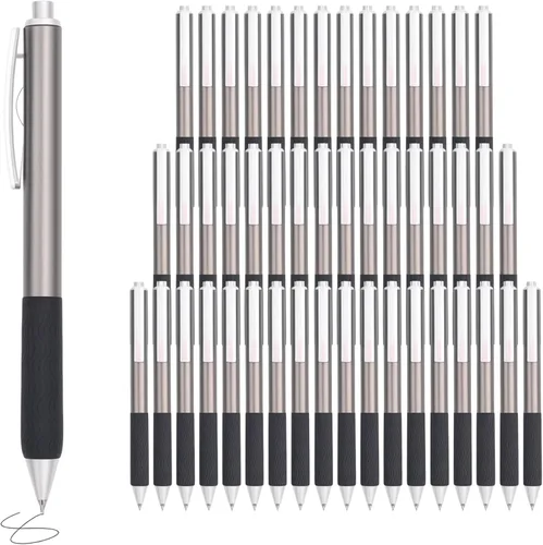 Miniatura 11 de Bolígrafos de Gel Negros, Paquete de 50 Bolígrafos Negros 0.5mm de Punta Fina, Tinta Negra, Escritura Suave, Bolígrafo de Gel con Clic para Oficina