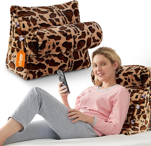 Miniatura 10 de Cheer Collection Almohada de cuña de lectura, almohada de TV con almohada ajustable, soporte de espalda de espuma viscoelástica para sofá y cama