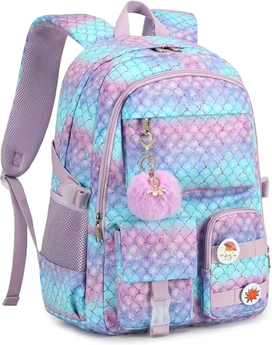 Miniatura 7 de Mochila para niñas, mochila escolar para laptop de 15.6 pulgadas, mochila grande para primaria, primaria, escuela media, mochilas para niños