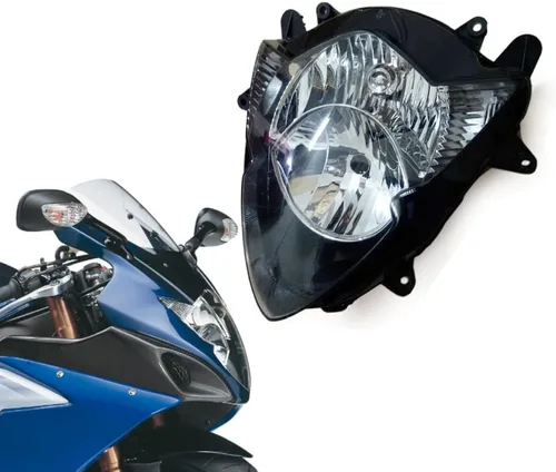 Miniatura 21 de Ensamble de lámpara de faro delantero para motocicleta compatible con Yamaha YZF600 R6 2006 2007 06 07 YZF-R6 Faro frontal transparente para moto