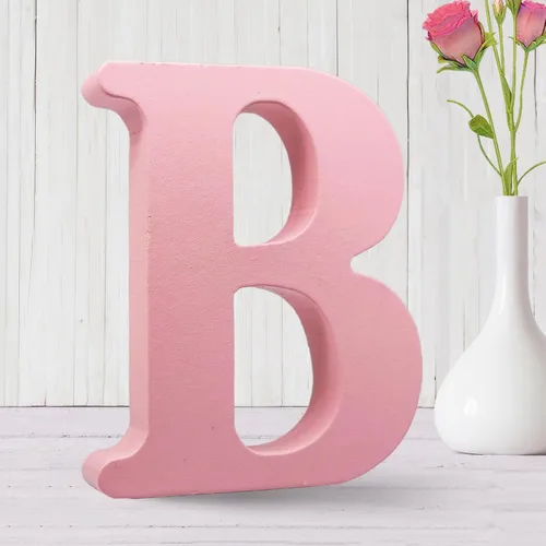 Miniatura 24 de AOCEAN Letras de madera rosa de 6 pulgadas sin terminar Letras de madera para pared MAGA Letras de madera decorativas de pie Tablero de letras