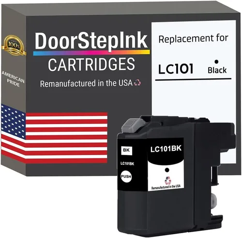 DoorStepInk LC101 Cartucho de tinta remanufacturado negro de repuesto para Brother LC101 – Compatible con Brother DCP-J152W,