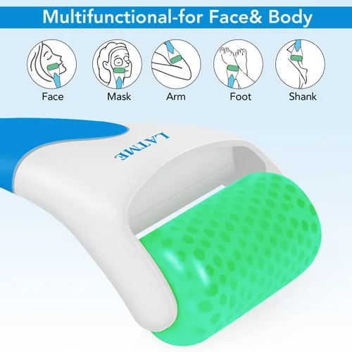 Miniatura 2 de LATME Rodillo de hielo para cara y ojos, regalo para el día de la madre, ayuda con un hinchazón, migraña, alivio del dolor y lesiones menores, Verde