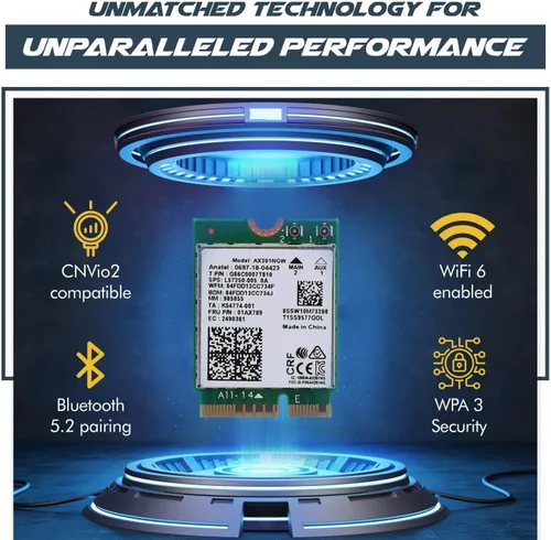 Miniatura 6 de Adaptador WiFi 6 serie Killer AX1650i Adaptador WiFi para juegos Tarjeta WiFi CNVio2 M.2 WiFi de 2.4 Gbps para PC Soporte Bluetooth 5.2