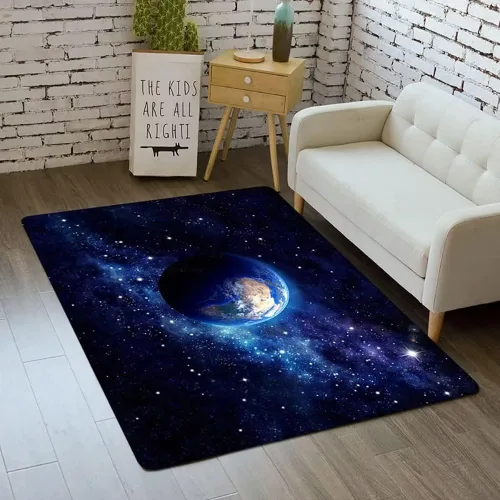 Miniatura 51 de Alfombra de espacio exterior para habitación de niños, 3 x 5 pies, alfombra Galaxy para dormitorio de niños, suave, antideslizante, sistema solar