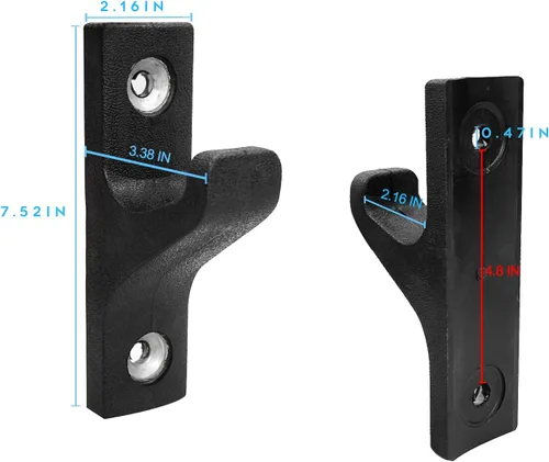 Miniatura 6 de Luwint Soporte de barra horizontal montado en la pared, estante de almacenamiento de 1 bar/2 barras