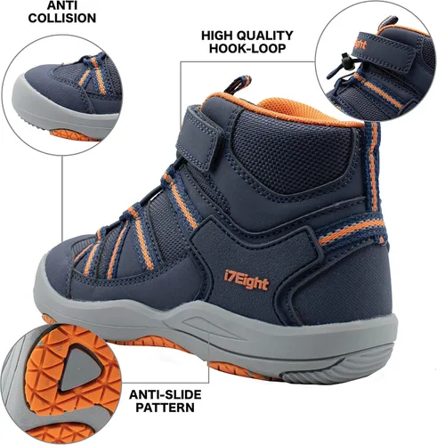 Miniatura 3 de i78 Botas de cuero sintético para niños y niñas, antideslizantes, ligeras, para exteriores, correr, senderismo, senderismo, senderismo