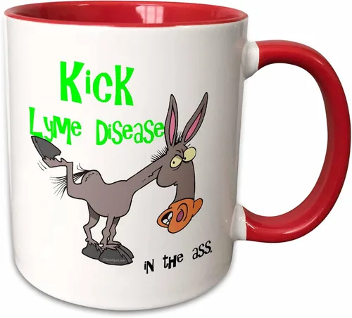 Miniatura 7 de 3dRose dooni diseños causa conciencia cinta diseños Kick Lyme Enfermedad en el Ass – La Conciencia Cinta causa Diseño – Tazas, Negro/Blanco