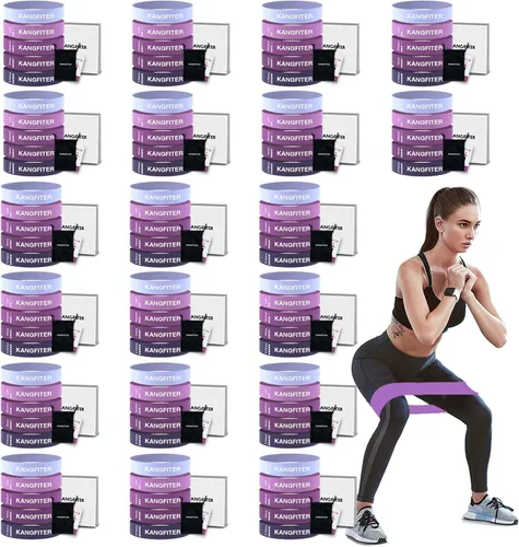 Miniatura 10 de KANGFITER 100 bandas de resistencia a granel de látex, juego de bandas de ejercicio para miembros del gimnasio, clase deportiva, regalo