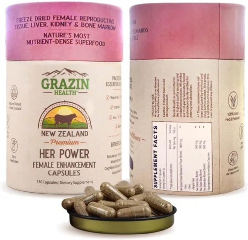 Miniatura 12 de Hígado de res alimentado con pasto de Nueva Zelanda - Liofilizado 3000 mg por porción (500 mg por cápsula) (30 porciones)