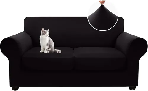 Miniatura 10 de hyha Fundas de sofá de 4 piezas para sofá de 3 cojines, fundas de sofá suaves y lavables, fundas de sofá elásticas para perros, protector de muebles