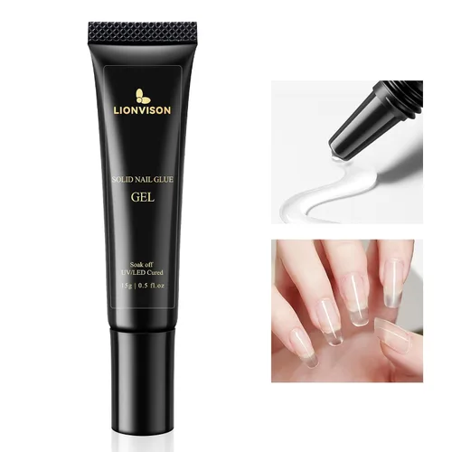 Miniatura 2 de LIONVISON Gel de pegamento de diamantes de imitación: fuerte adhesivo de curado UV para puntas de uñas a presión y diamantes de imitación, más de 28