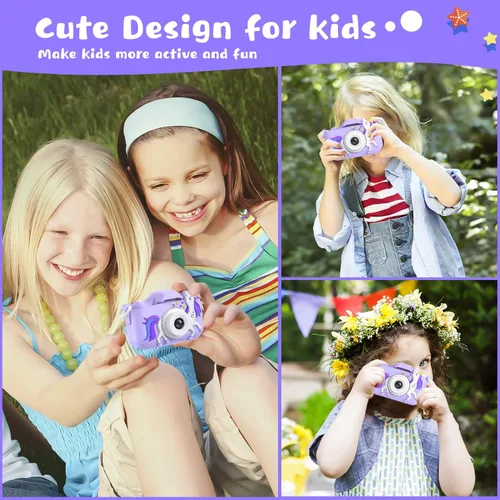 Miniatura 4 de Dwfit Cámara de selfie mejorada para niños, regalos de cumpleaños de Navidad para niños de 3 a 12 años, cámaras de video digitales HD para niños