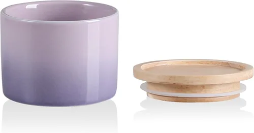 Miniatura 52 de Sweejar Kitchen Canisters - Tarro de cerámica para almacenamiento de alimentos, recipientes apilables con sello hermético y tapa de madera
