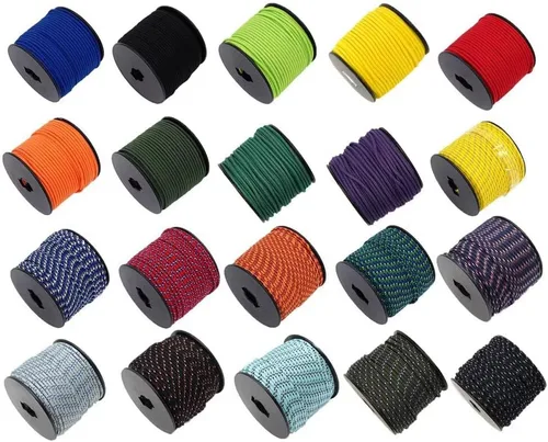 Miniatura 2 de Cuerda de nailon trenzada sólida de 1/8 pulgadas (3mm) de 164 pies, cordón paracord de 5 hebras, cuerda delgada para manualidades, multiusos