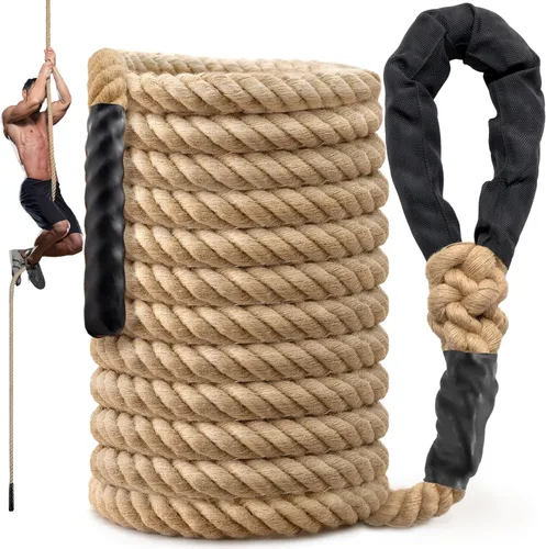 Miniatura 13 de Climbing Rope Gym Workout - 10FT 15FT 20FT 25FT 30FT 35FT Heavy Duty Jute Thick Ropes for Adults Strength Training Outdoor Tree Swing Indoor Home