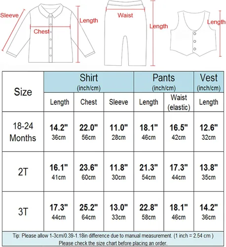 Miniatura 6 de AJ DESIGN Conjunto de trajes de bebé para niños 4 piezas camisa y pantalones y chaleco y sombrero
