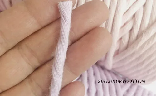 Miniatura 4 de Cuerda de macramé 21S de 0.157 in x 328.1 ft, cuerda trenzada de algodón 100% puro de lujo, cuerda trenzada para manualidades, colgar en la pared