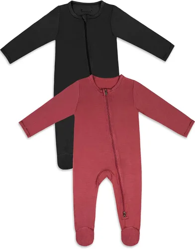 Miniatura 38 de Jimonda Pijama de bambú para bebé, unisex, para niños y niñas, de una pieza, manga larga, cierre de cremallera de 2 vías, mameluco
