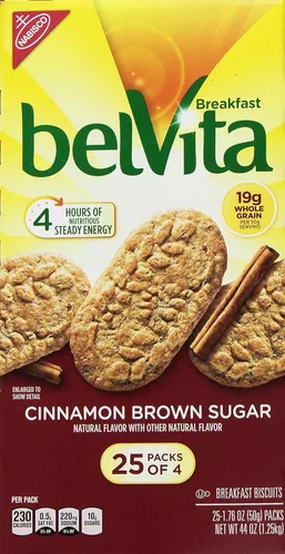 Miniatura 3 de Belvita Galletas de azúcar morena de 1.76 onzas, paquete de 30 unidades, canela, 52.8 onzas, (paquete de 4)