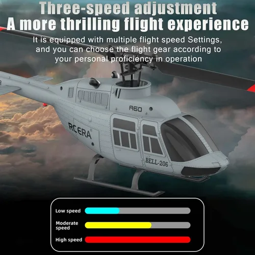 Miniatura 3 de RC ERA A60 Helicóptero - Helicópteros de control remoto para adultos, 1/42 Sacle 2.4G 4CH Gyro Stabilized Aircraft con retención de altitud y flujo