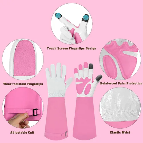 Miniatura 2 de Guantes largos de jardinería para mujeres/hombres, guantes de poda de rosas a prueba de espinas, guantelete resistente, el mejor regalo de jardín