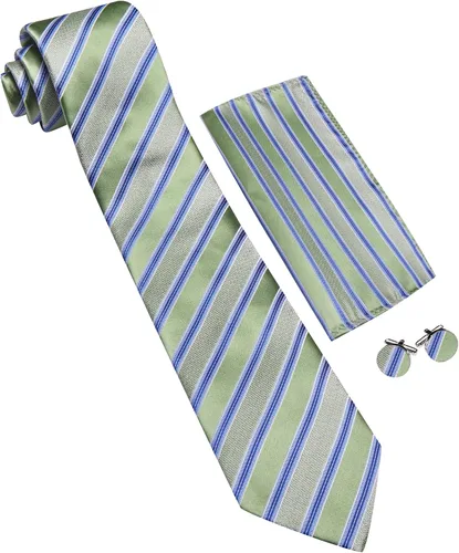 Miniatura 20 de Barry.Wang Juego de corbatas para hombre, corbata de seda a rayas, tejido a cuadros, gemelos formales, negocios, boda