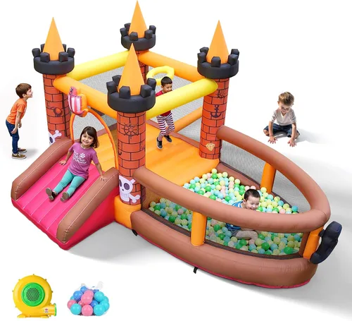 Miniatura 9 de TOAOB Casa de Rebote Inflable - Casa de Rebote de 8 en 1 para Niños de 3 a 6 años, Castillo Hinchable para Saltar en Interiores y Exteriores