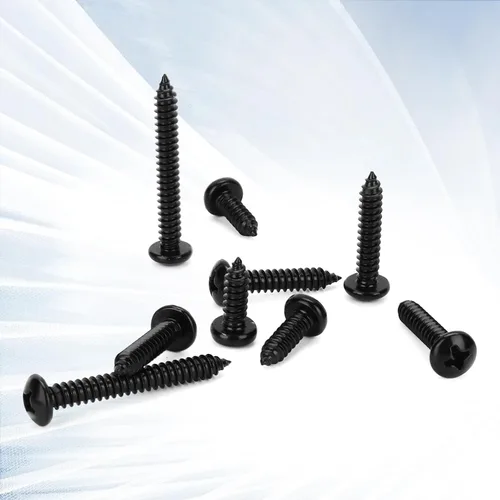 Miniatura 6 de Tornillos autorroscantes #4 x 1/2" de cabeza plana Tornillos para madera de chapa, acabado negro, acero inoxidable 304, 100