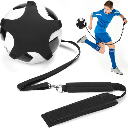 TOBWOLF Cinturón de muñeca entrenador de patadas de fútbol individual, entrenadores de balón de fútbol con mango ajustable y cuerda que se adapta a