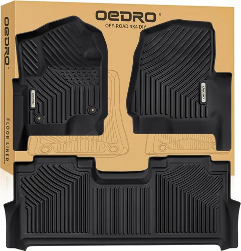 Miniatura 10 de OEDRO Alfombrillas de suelo compatibles con Ford F-250/F-350/F-450 Super Cab 2012-2016, TPE para todo clima con ajuste personalizado, juego