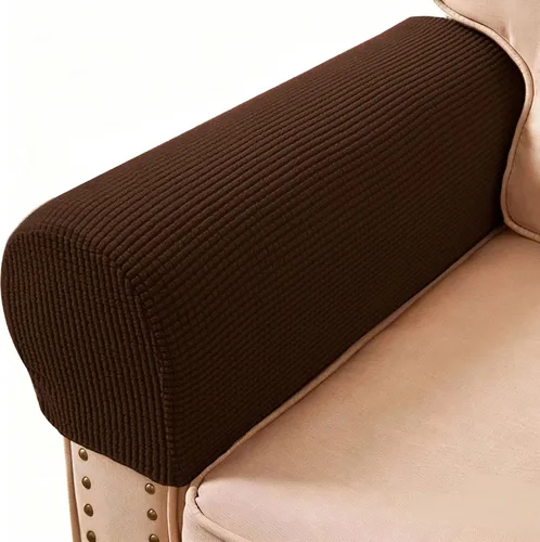 Miniatura 10 de Fundas para Brazos de Sofá, Sillón y Sillón Reclinable Elásticas, Fundas para Reposabrazos, Juego de 2 (Rojo Vino)