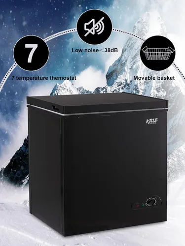 Miniatura 8 de KRIB BLING congelador de cofre con termostato ajustable, congeladores compactos con cesta de almacenamiento extraíble para cocina, garaje, sótano