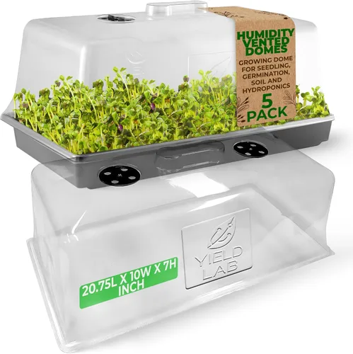 Miniatura 10 de Bandeja de propagación de plantas de plástico negro de 10 x 20 pulgadas (paquete de 10) - Bandejas de cultivo para jardín, plantación, plántulas