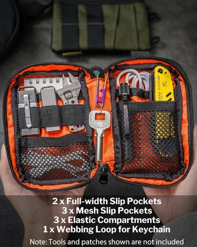 Miniatura 2 de Bolsa Organizadora EDC VIPERADE VE26 con 11 Compartimentos, Bolsa Pequeña de Herramientas con Área para Parches DIY, Organizador de Bolsillo EDC