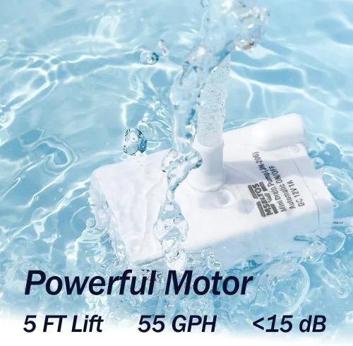 Miniatura 3 de Bomba de sumidero pequeña automática con sensor de agua, elevación de 5 pies, 55 GPH 115 V/230 V, mini bomba de condensado con interruptor