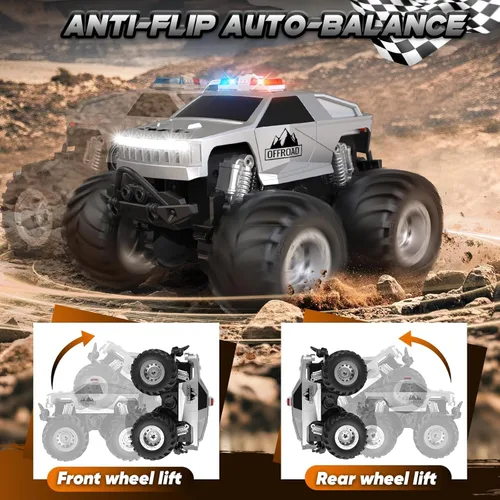 Miniatura 2 de Auto de control remoto, camión de control remoto todo terreno, autos RC con giros de 360 grados, auto de juguete estilo pickup con luz, camión RC