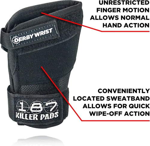 Miniatura 4 de 187 Killer Pads Protectores de muñeca Derby – Protección deslizante para muñeca Roller Derby