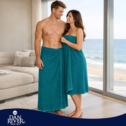 Miniatura 5 de DAN RIVER Paquete de 1 toalla de baño jumbo de 40 x 80 pulgadas, toallas de gran tamaño para adultos, súper suaves y de secado rápido, color verde