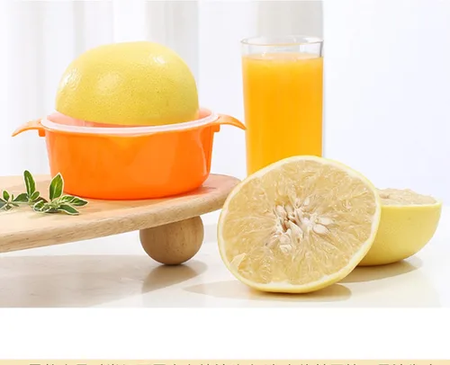 Miniatura 5 de Exprimidor de naranja cítrica, exprimidor manual de limón, prensa de lima, escariador de rotación de tapa antideslizante con colador y recipiente..