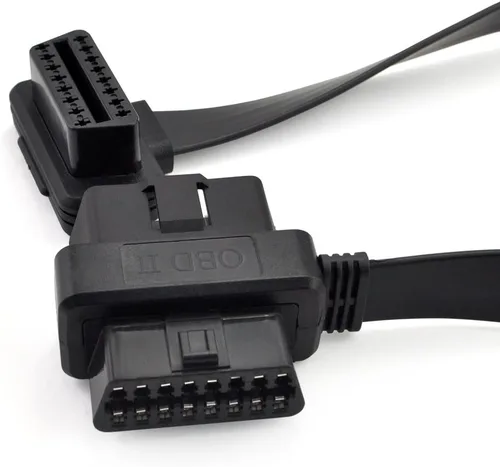 Miniatura 3 de Cable divisor OBD2 de 20 pulgadas/19.7 in, OBD-II, 16 pines, hembra a macho/hembra, conector de extensión de cable plano, cable de diagnóstico