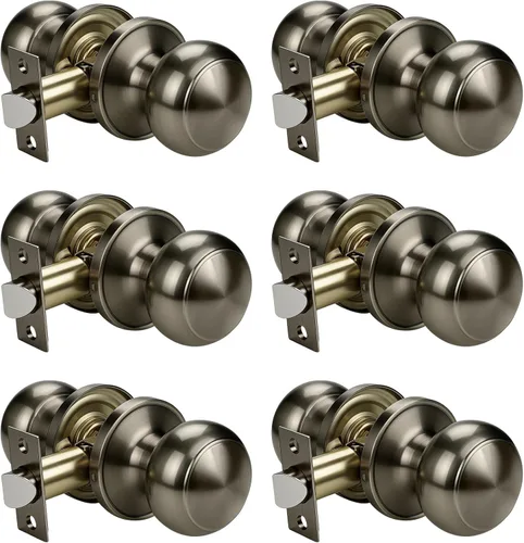 Miniatura 38 de Manija de puerta de acero macizo con diseño de bola antigua, para puerta de trastero, dormitorio, baño 609 Negro