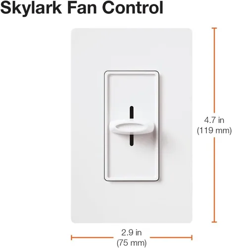 Miniatura 4 de Lutron Electronics Co. SFSQ-F-WH Skylark - Control de ventilador, color blanco