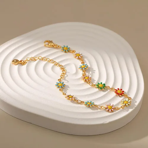 Miniatura 14 de Delicadas pulseras de oro para mujer, chapado en oro 18, ajustable, mal de ojo, mariposa, cuentas, perla, corazón, turquesa, hecha a mano para mujer