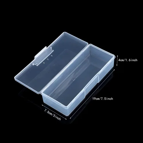 Miniatura 4 de Paquete de 4 cajas de herramientas de uñas, estuche de plástico para limas de uñas, contenedor de pedicura, estuche de almacenamiento de archivos