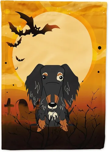 Miniatura 92 de Caroline's Treasures BB4307GF - Bandera de Halloween Airedale para jardín, bandera decorativa para patio exterior, obras de arte de patio, macizos