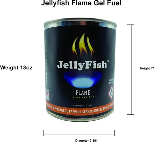 Miniatura 2 de Real JellyFish Flame Premium Gel Fuel 24 latas para interiores o exteriores, fabricadas en Estados Unidos, 13 onzas